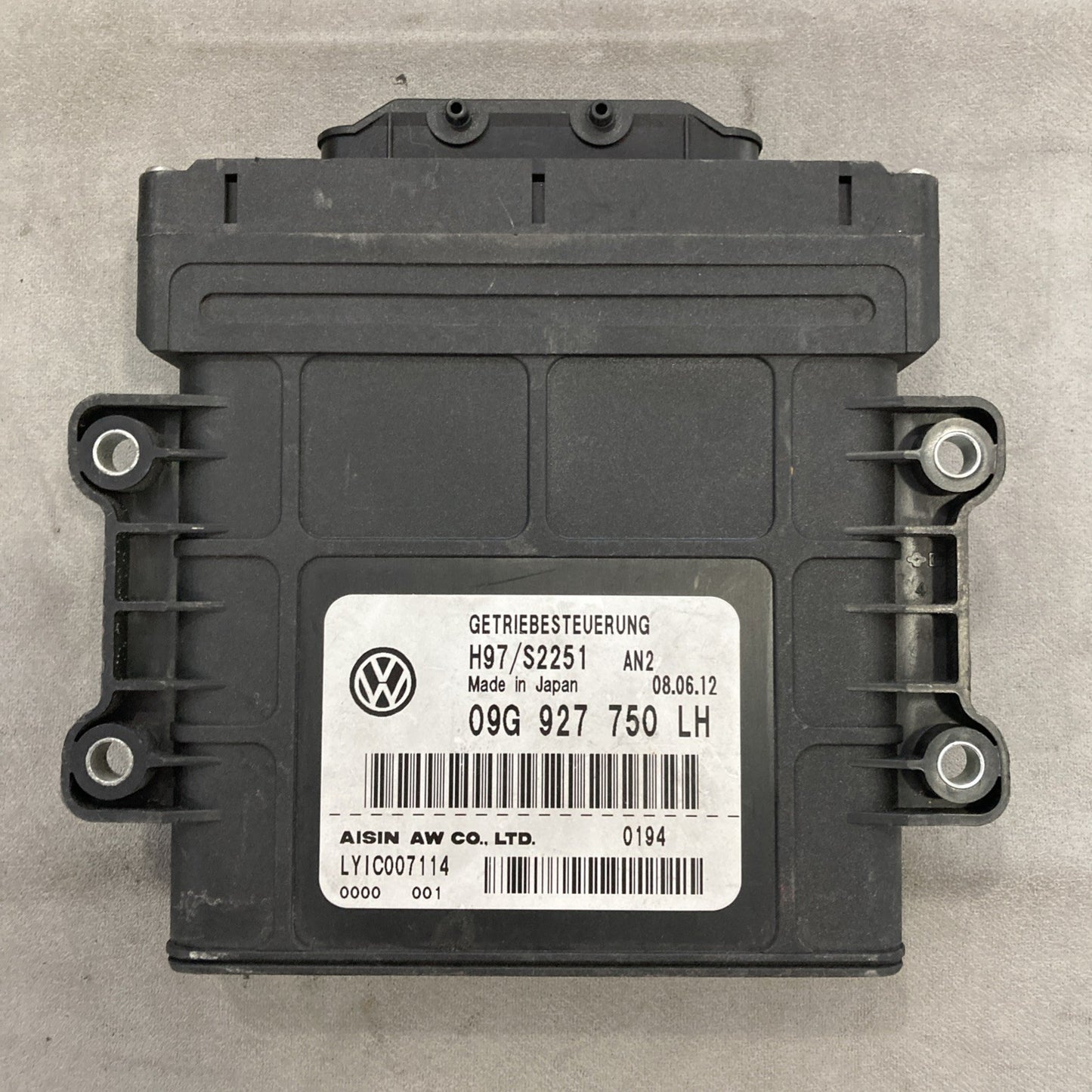 2012-2014 Volkswagen Passat Transmission Control Module 09G 927 750 LH