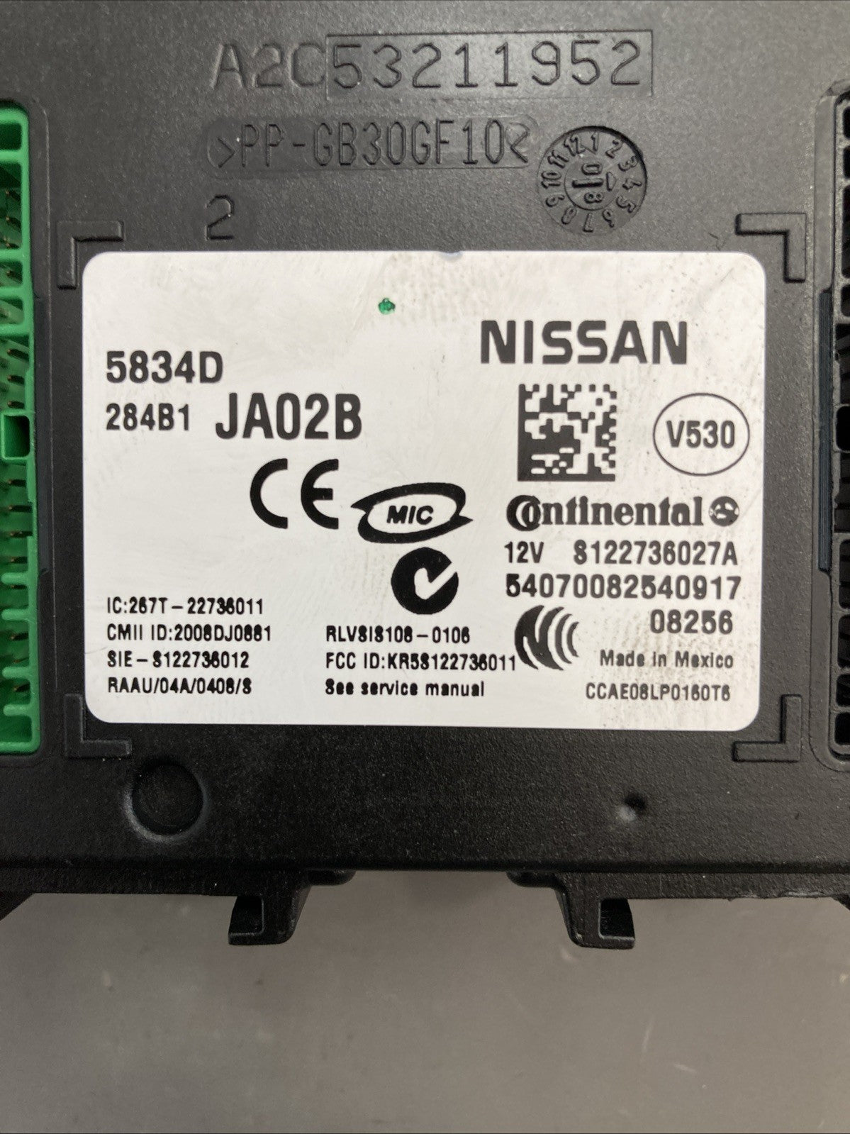 2009 Nissan Altima Body Control Module 284B1 JA02B