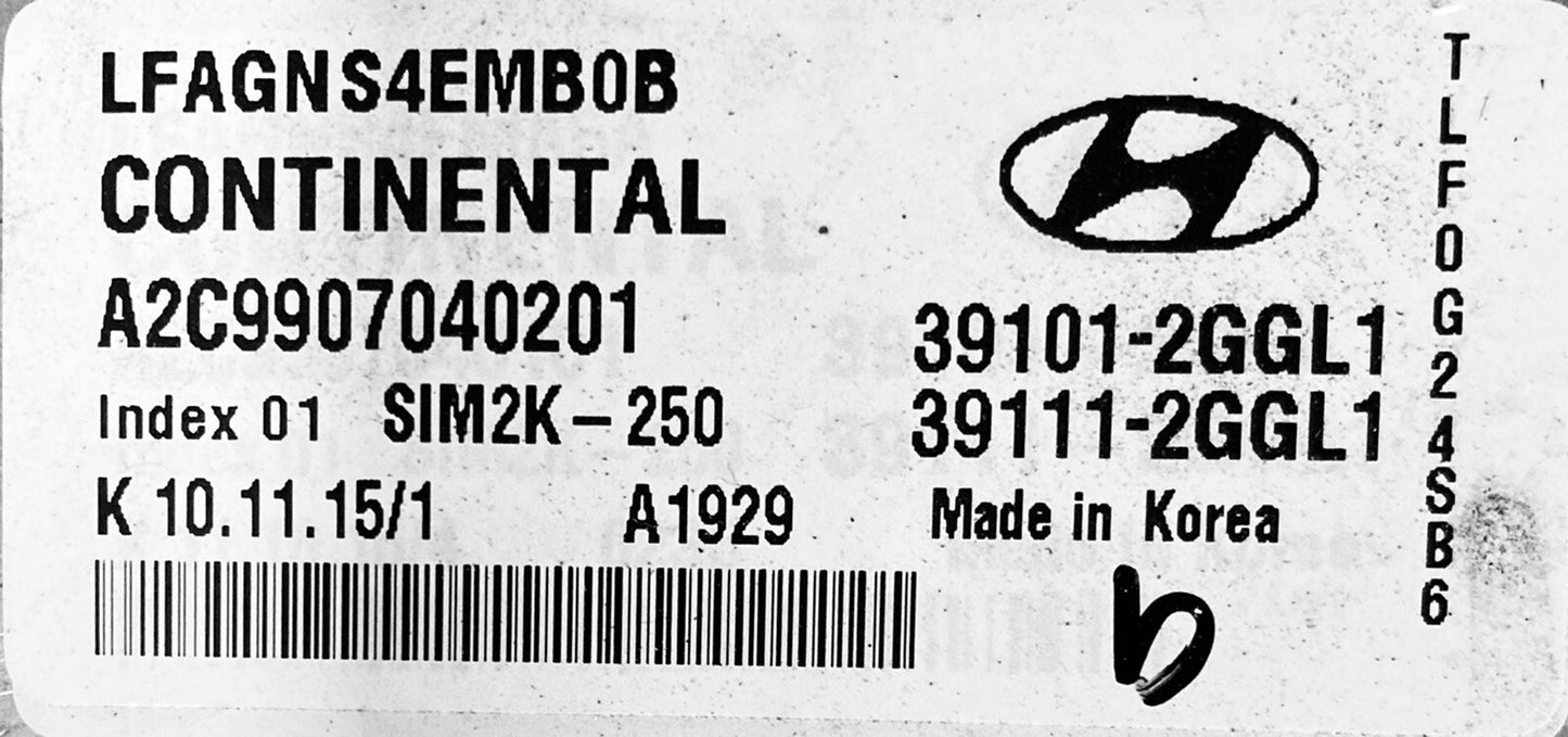 2011 2012 2013 2014 Hyundai Sonata ECM 39101-2G661