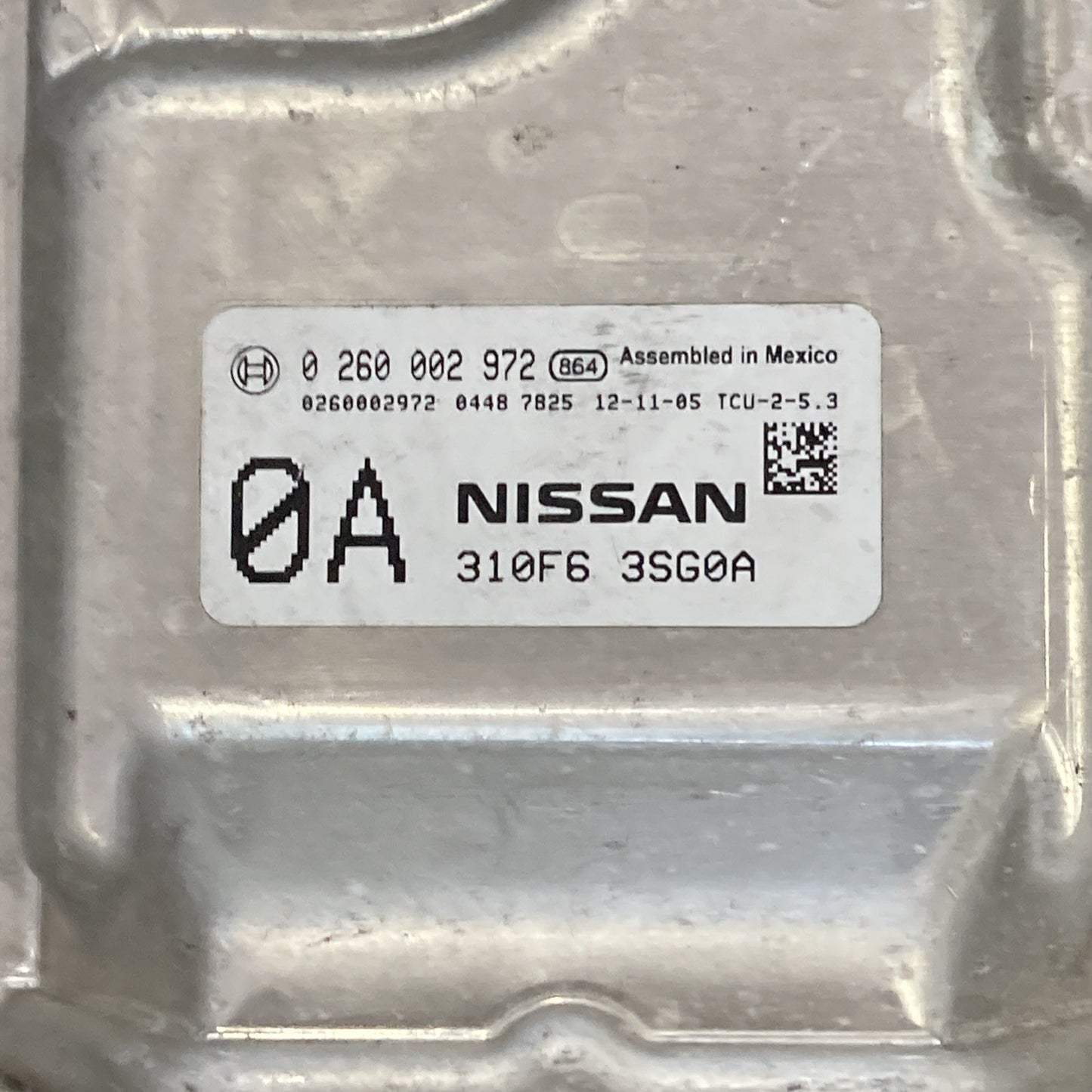 2013-2014 Nissan Sentra Transmission Control Module 310F6-3SG0A