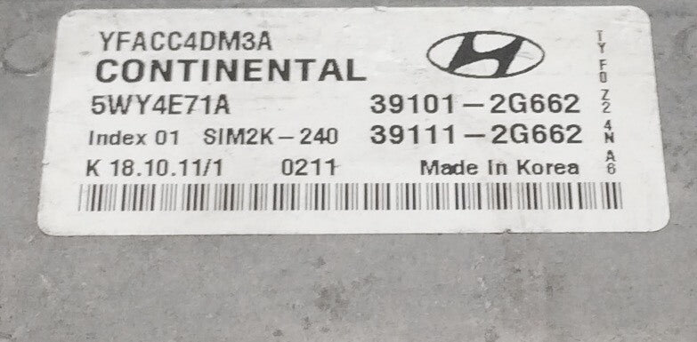 2011-2014 Hyundai Sonata ECU 39101-2G662 / 39111-2G662