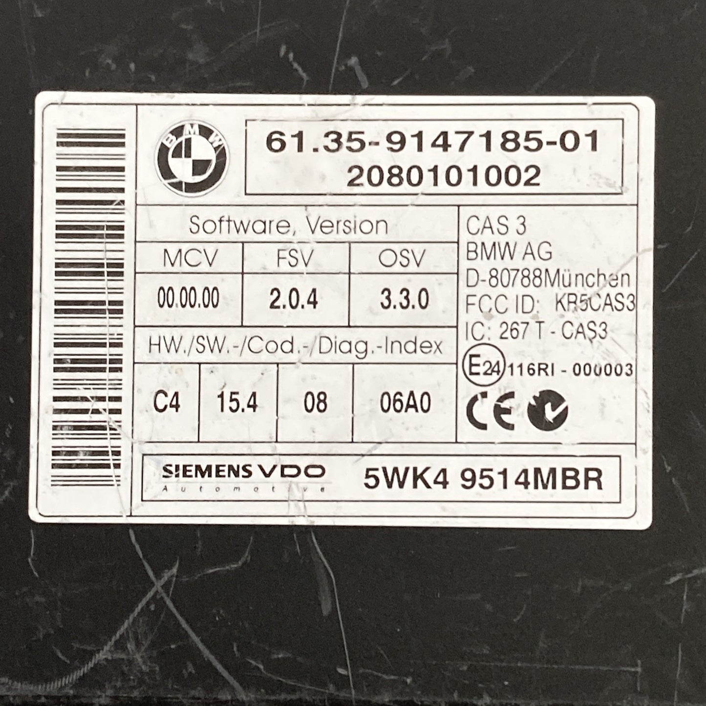 2006-2013 BMW 335I Keyless Entry Module 61.35-9147185-01