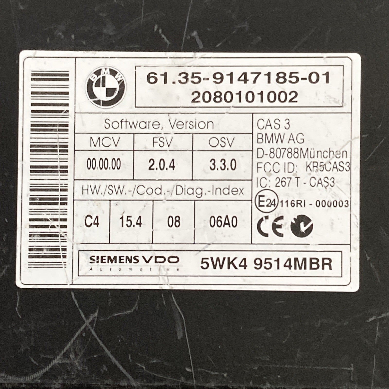 2006-2013 BMW 335I Keyless Entry Module 61.35-9147185-01