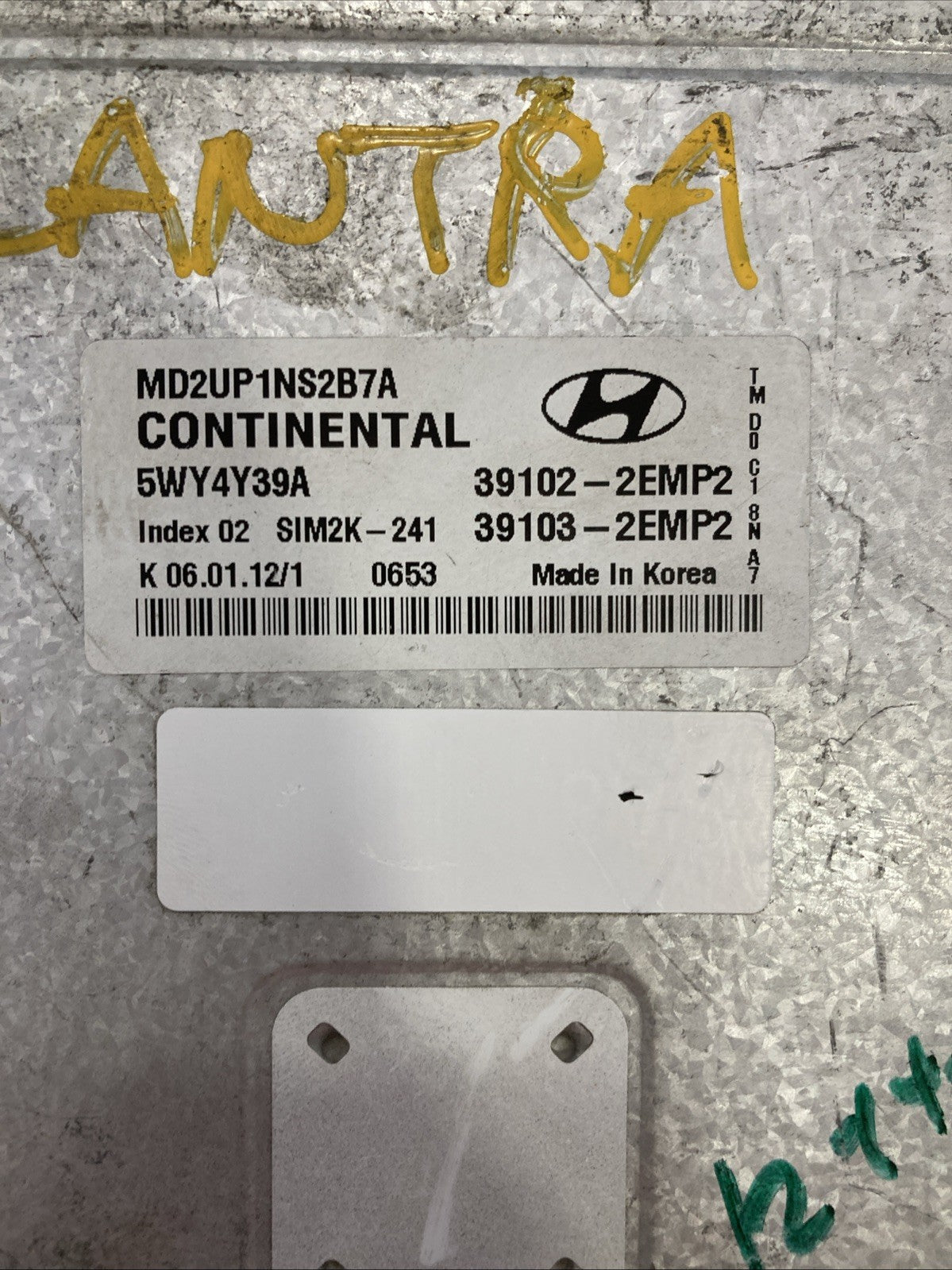 2011-2013 Hyundai Eelantra ECU/ECM 39102-2EMP2
