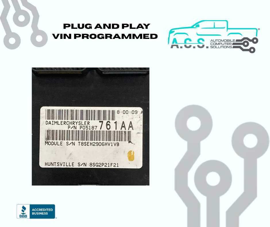 2007 Chrysler PT Cruiser 2.4L ECU/ECM P05187761AA *VIN PROGRAMMED*
