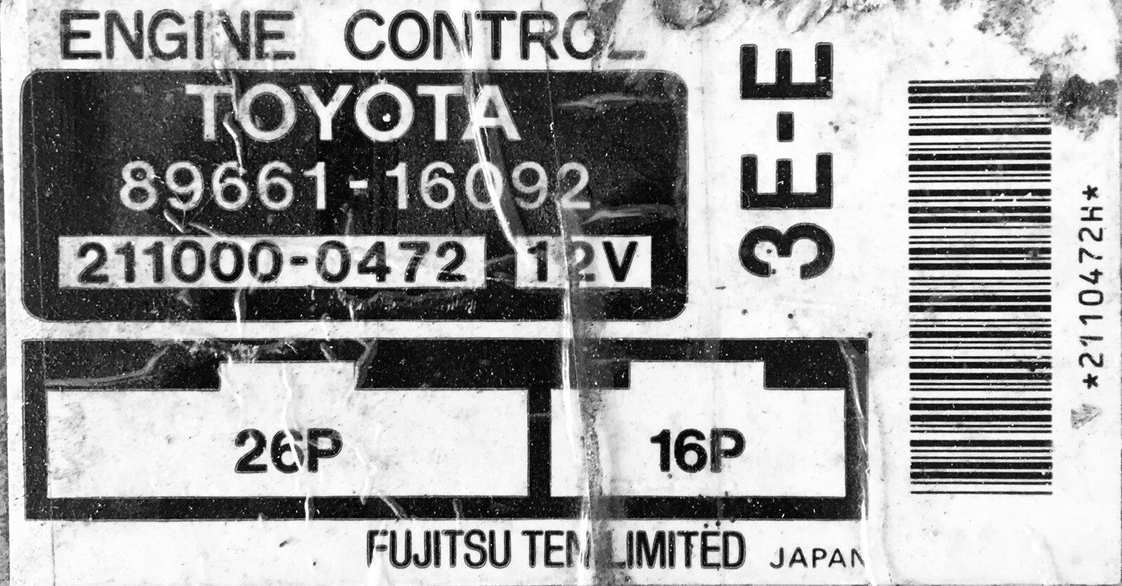 1991 1992 1993 1994 Toyota Tercel ECM 89661-16092