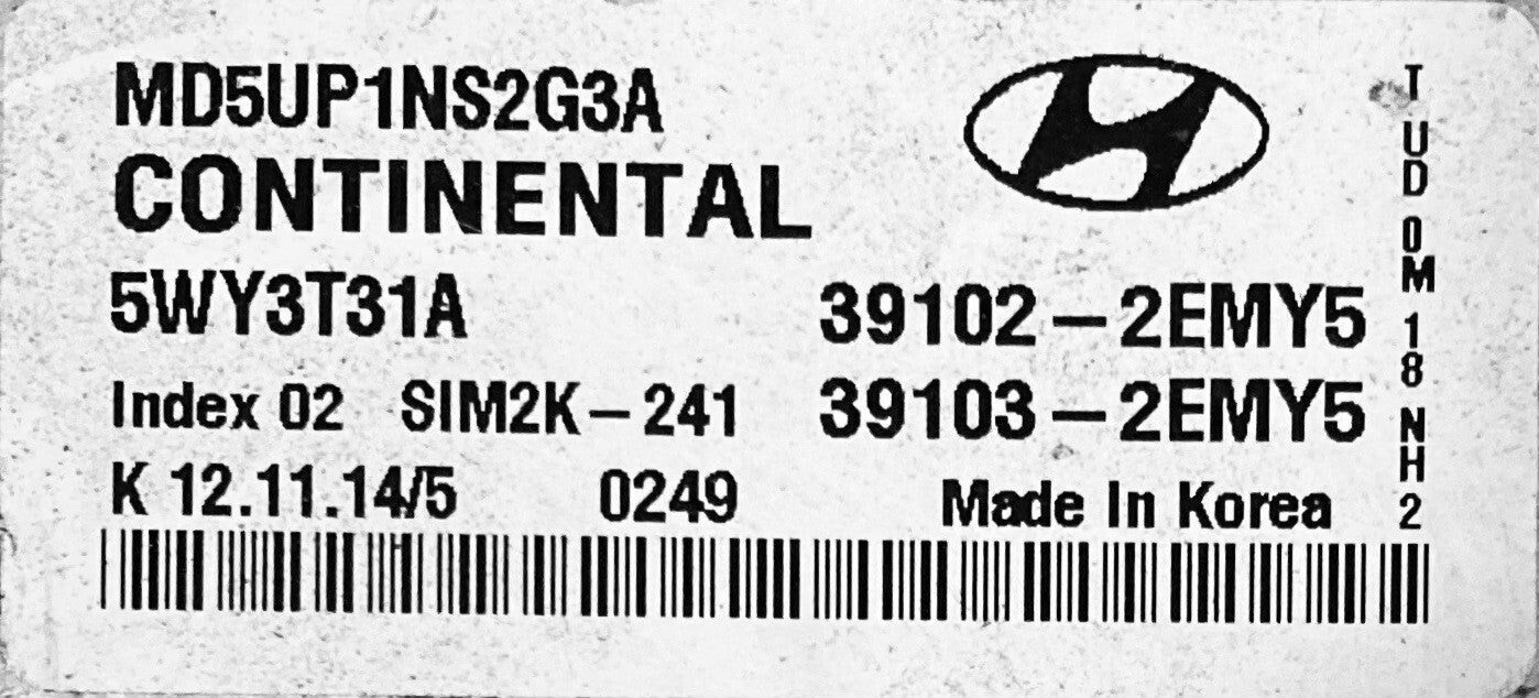2014 2015 Hyundai Elantra ECM 39102-2EMY5