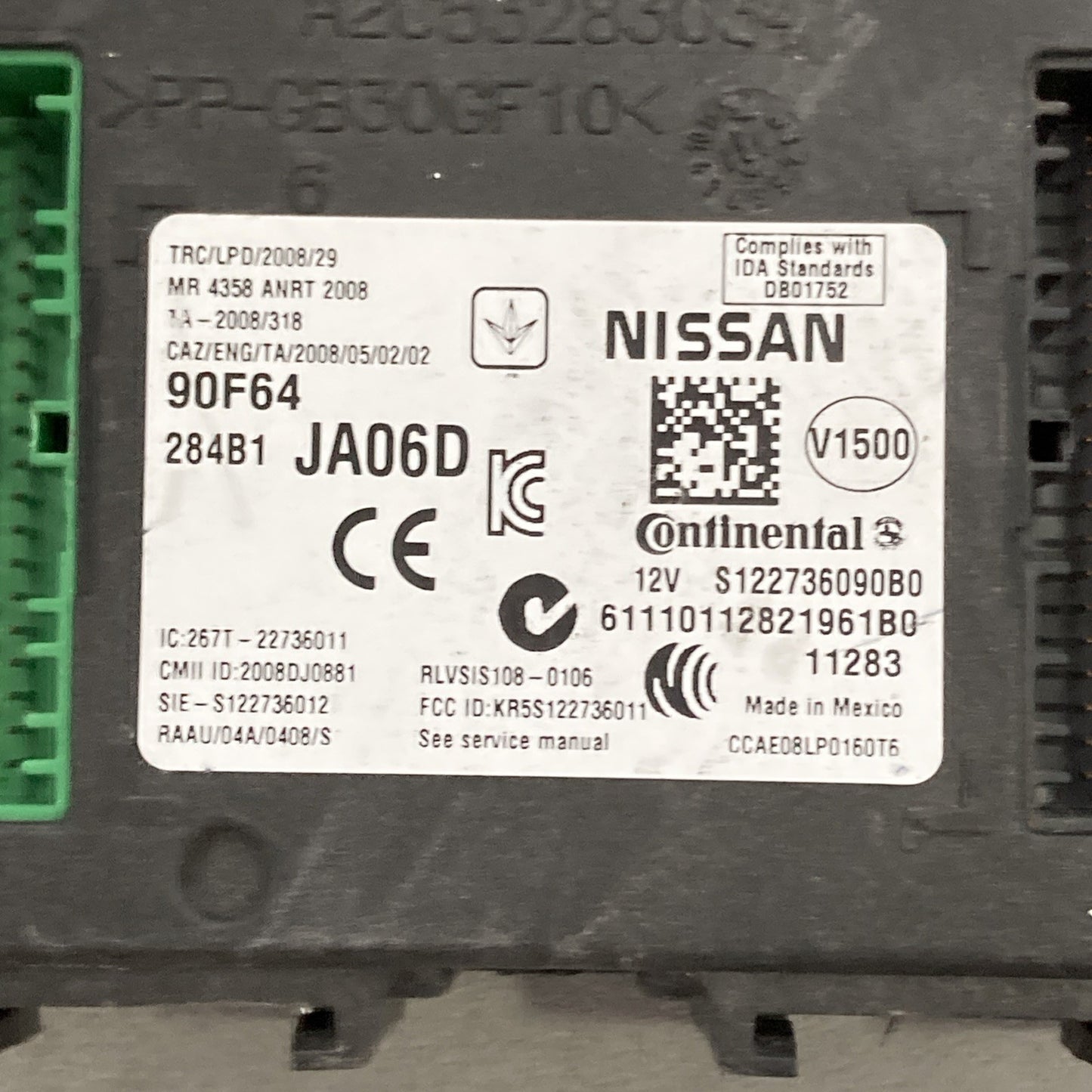 2011-2013 Nissan Altima Body Control Module 284B1JA06D
