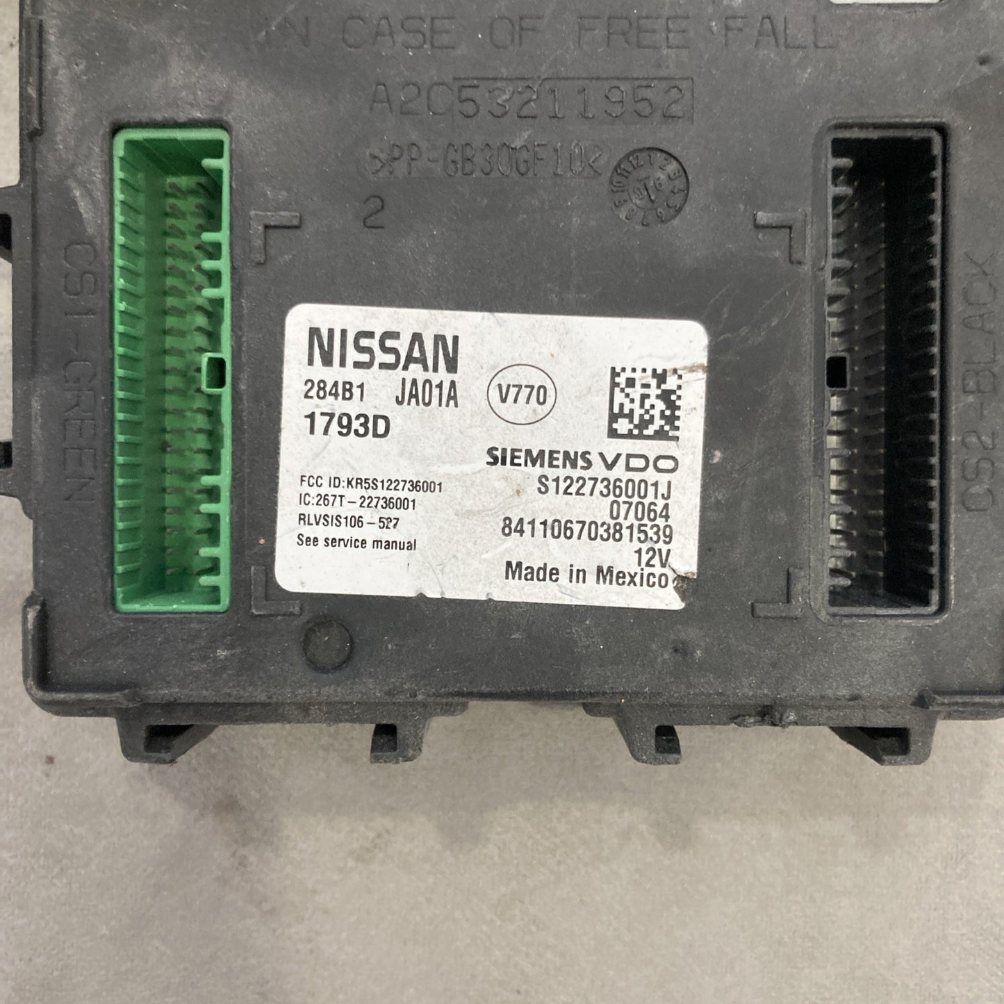 2007-2008 Nissan Altima Body Control Module 284B1 JA01A