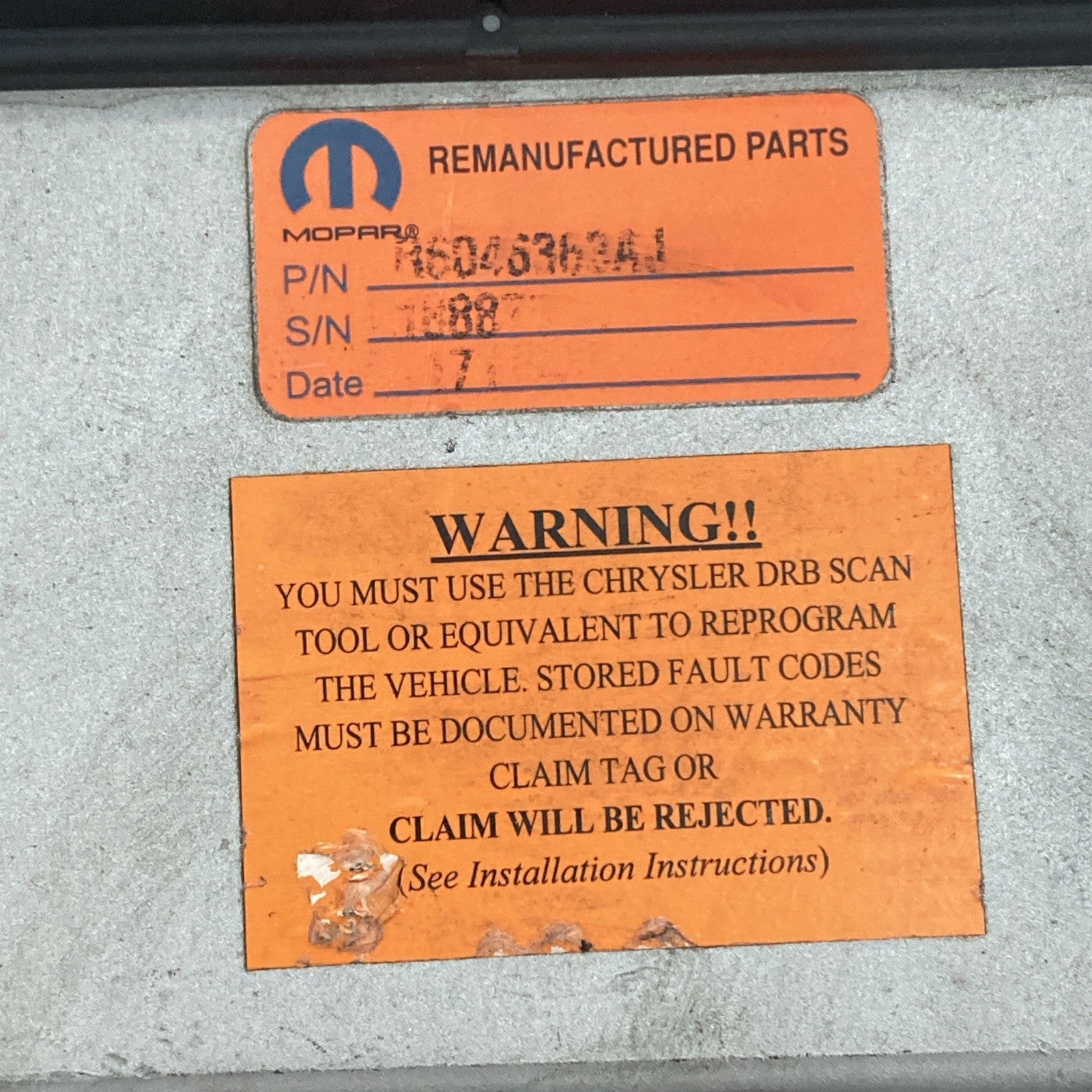 1998 Jeep Cherokee 4.0L ECU/ECM R6046363AJ  / P56046363AJ