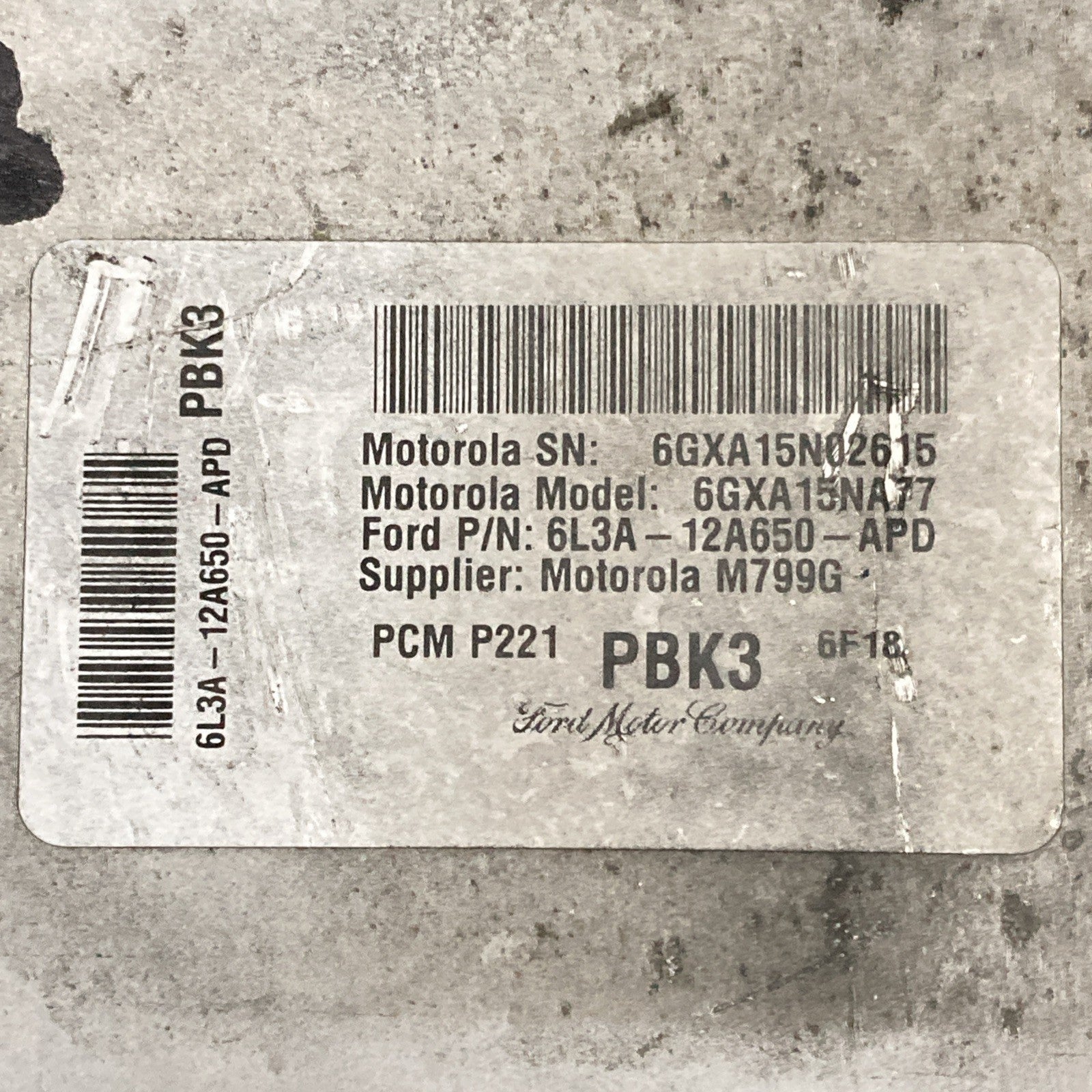 2006 Ford F-150 ECU/ECM 6L3A-12A650-APD