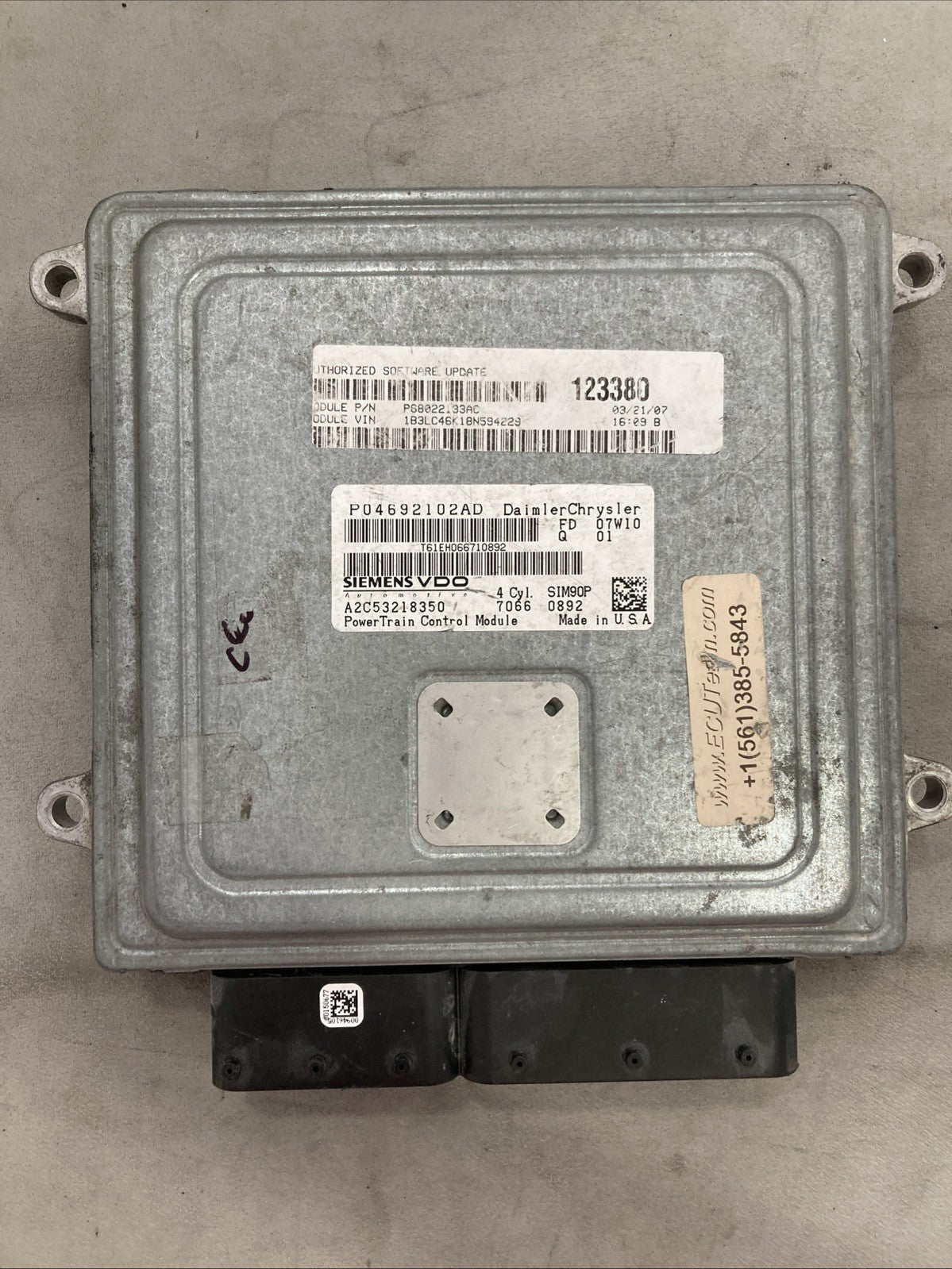 2007 Dodge Avenger ECU/ECM 68022133AC