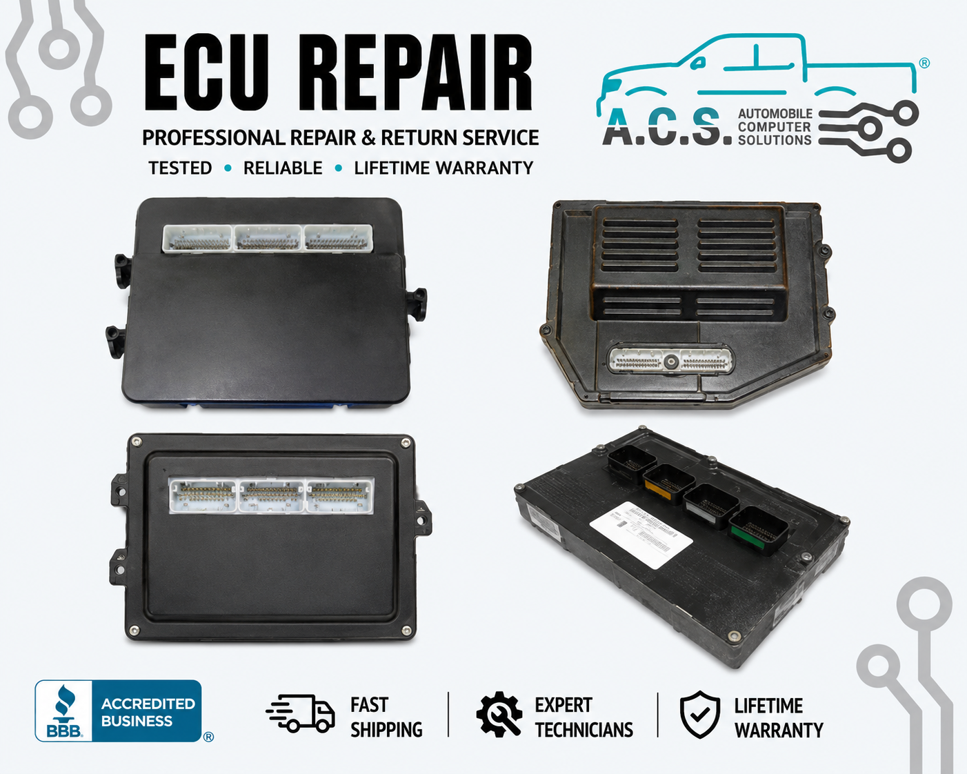 00-03 Jeep Wrangler TJ 2.5L 4.0L ECU PCM Engine Computer REPAIR SERVICE ONLY