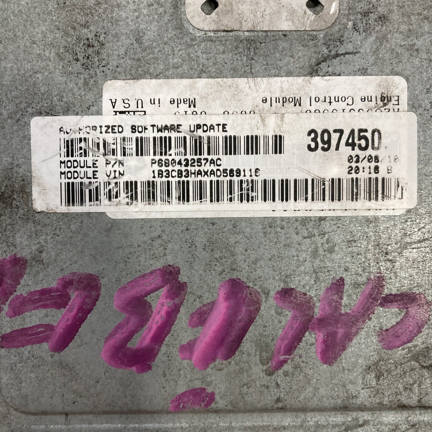 2012 Dodge Caliber ECU/ECM P68043257AC