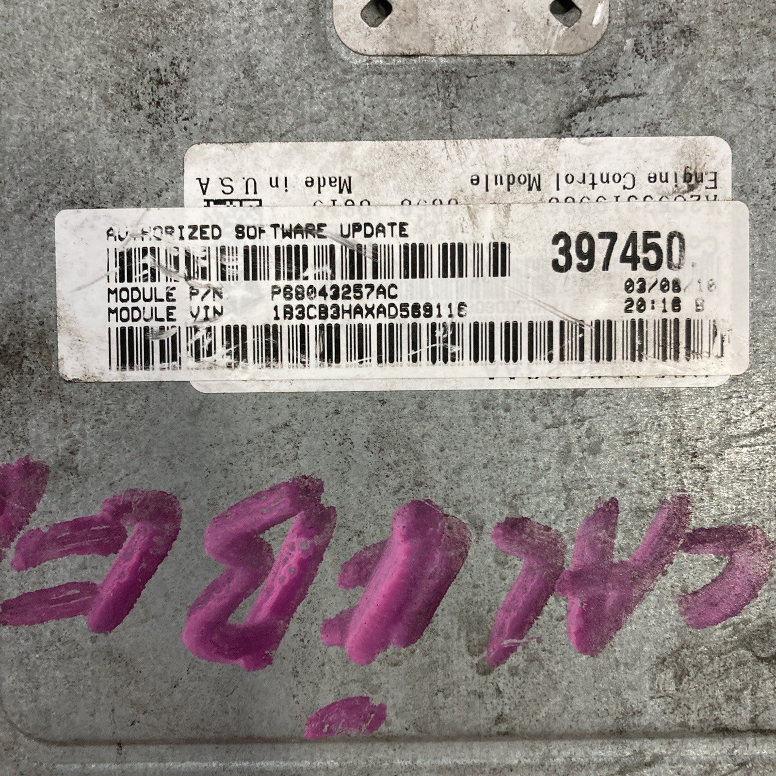 2012 Dodge Caliber ECU/ECM P68043257AC
