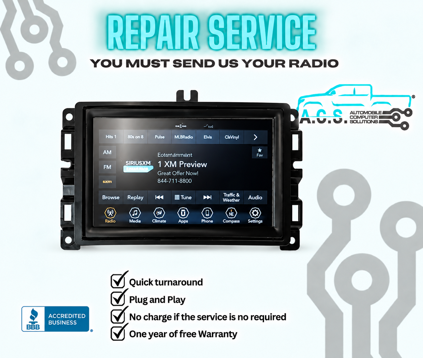 2018 Jeep Renegade 7" Uconnect Car Radio Repair | Fast & Reliable Service