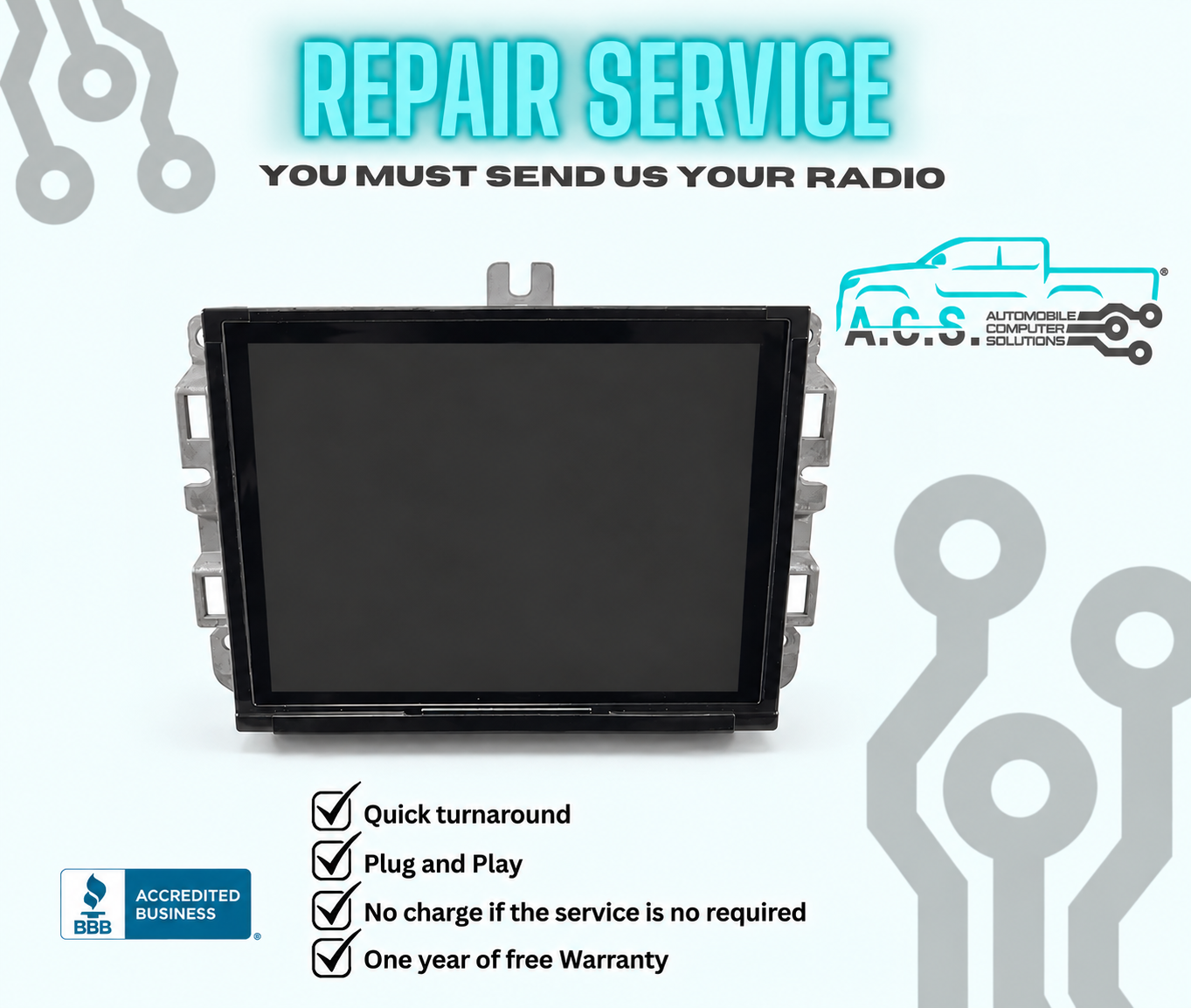 2018 - 2022 Dodge Durango Touchscreen 8.4in Infotainment Nav Radio Screen Repair