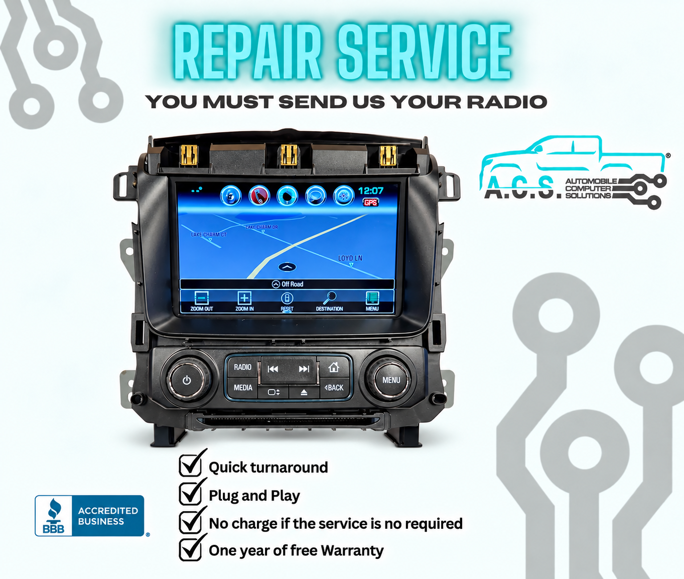 2015-2018 GMC Canyon 8-inch Touchscreen Display Assembly Car Radio Repair | Fast & Reliable Service