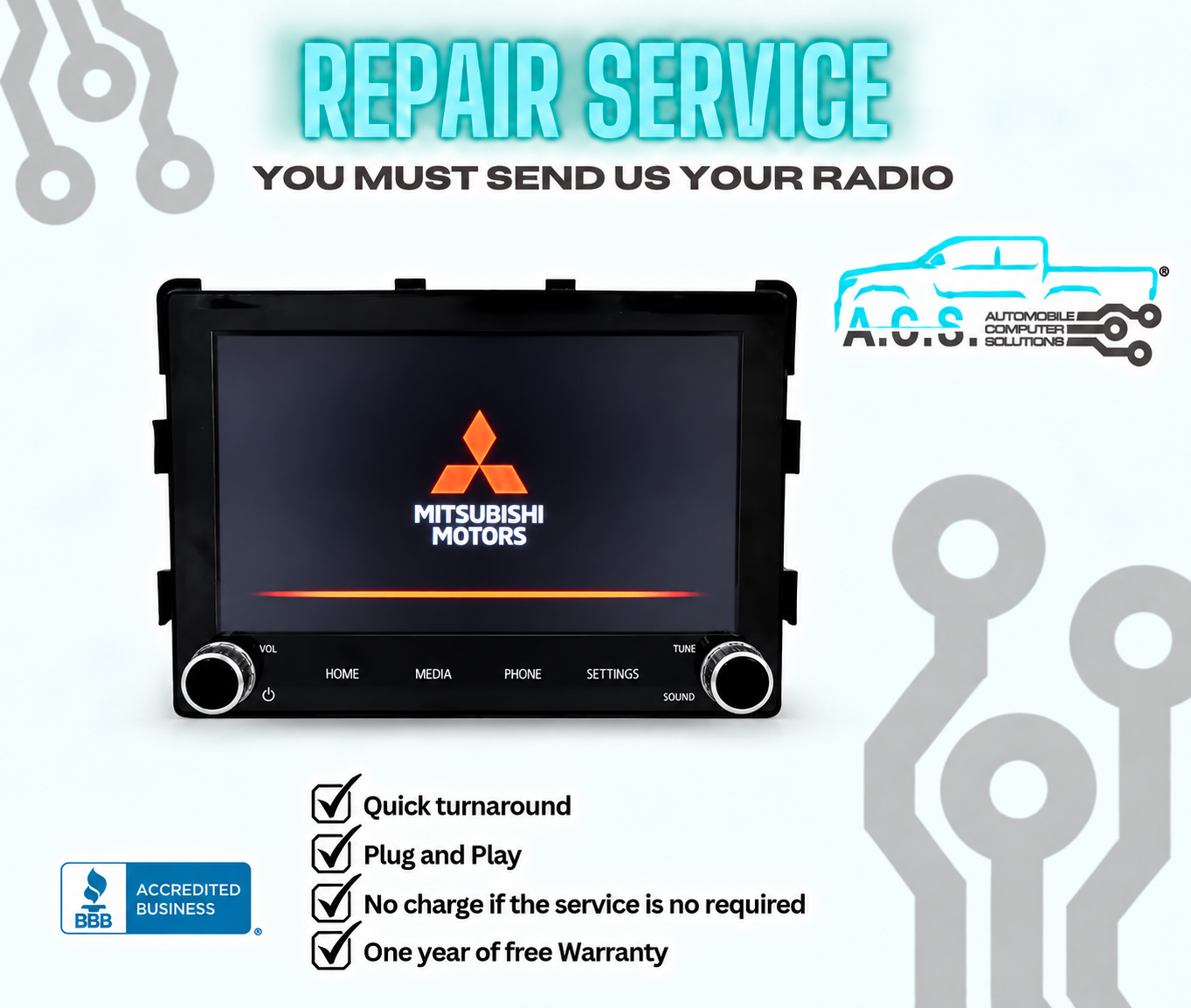 2019-2023 Mitsubishi Outlander Sport 8-inch Display Touchscreen Car Radio Repair | Fast & Reliable Service