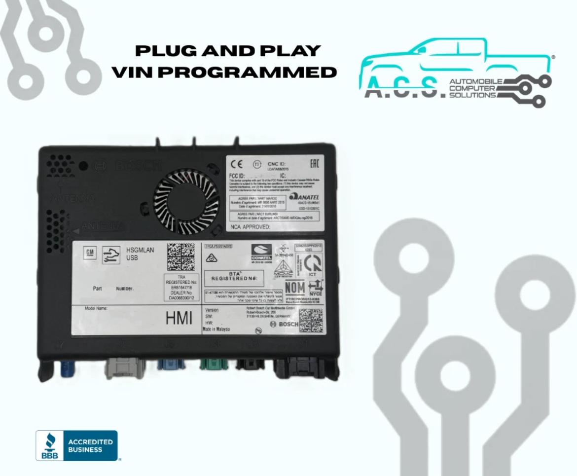 2015 Escalade Human Interface Module 2.0 Non-NAV 23266017 VIN Programmed